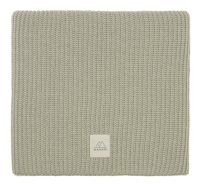 Knitted cotton baby blanket