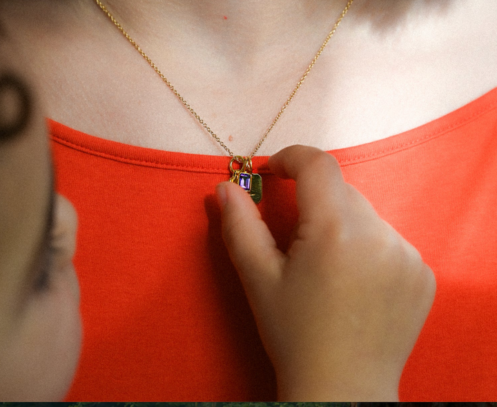 Altın Doğum Taşı İsim Harfi Kolye Ucu - Birden Fazla Taş