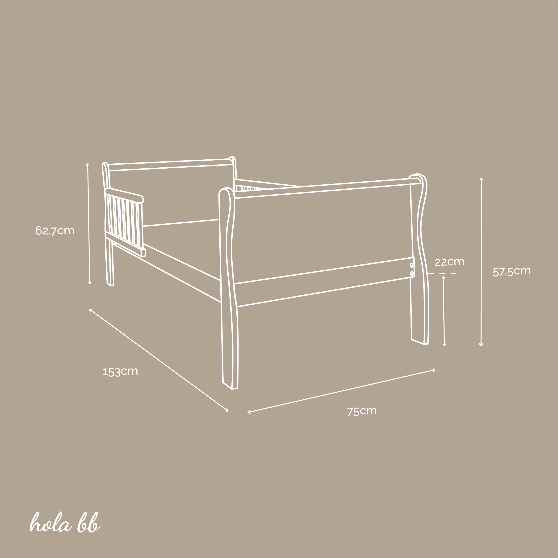 Woodies Noble Toddler Bed 70x140cm - White  - Hola BB